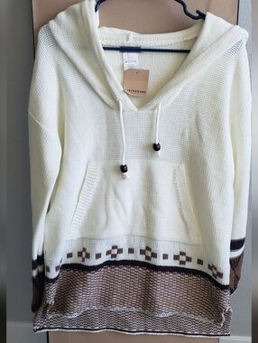 Earthbound Hooded Knit Sweater NWT Small